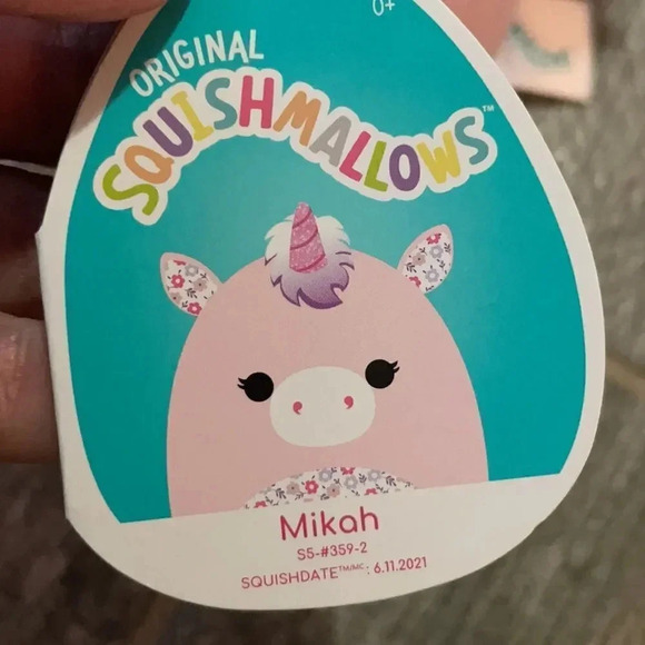 Squishmallows Mikah the Unicorn pink w/floral belly 6” NWT plush stuffed toy - Picture 3 of 10